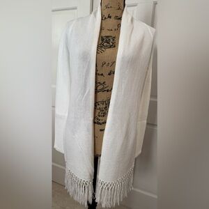 Elegant White Fringe Women's Jacket